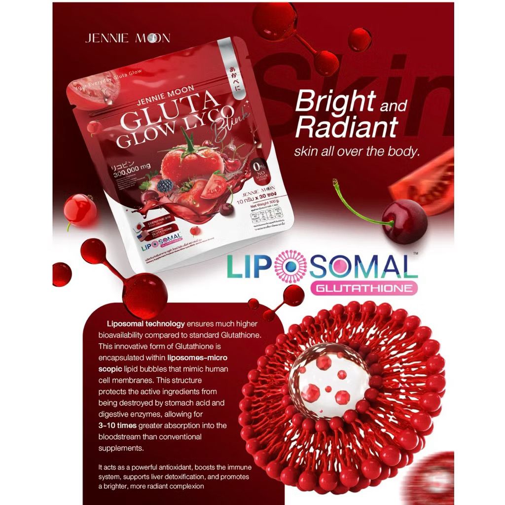 Jennie Moon Gluta Glow Lyco Blink 10 grams x 30 sachets