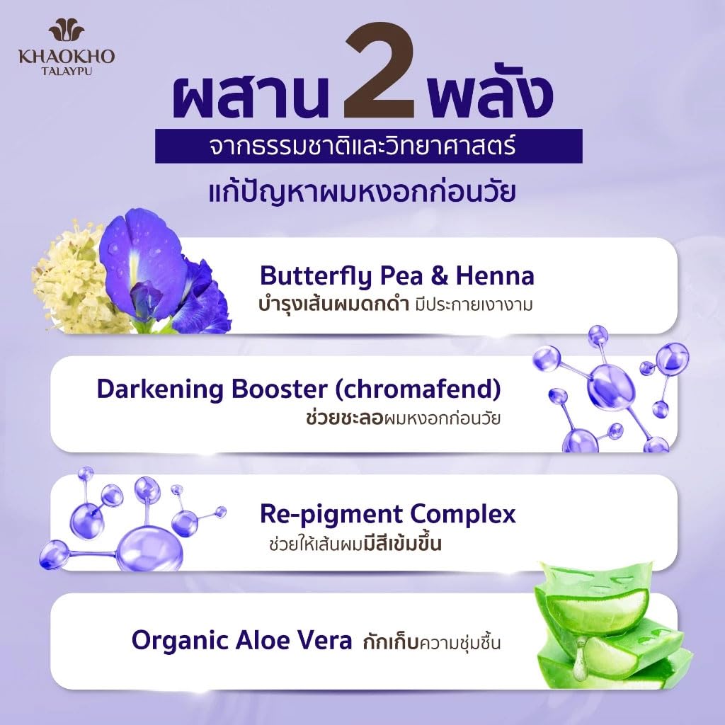 Khaokho Talaypu Herbal Conditioiner - Butterfly Pea and False Daisy 280 mls